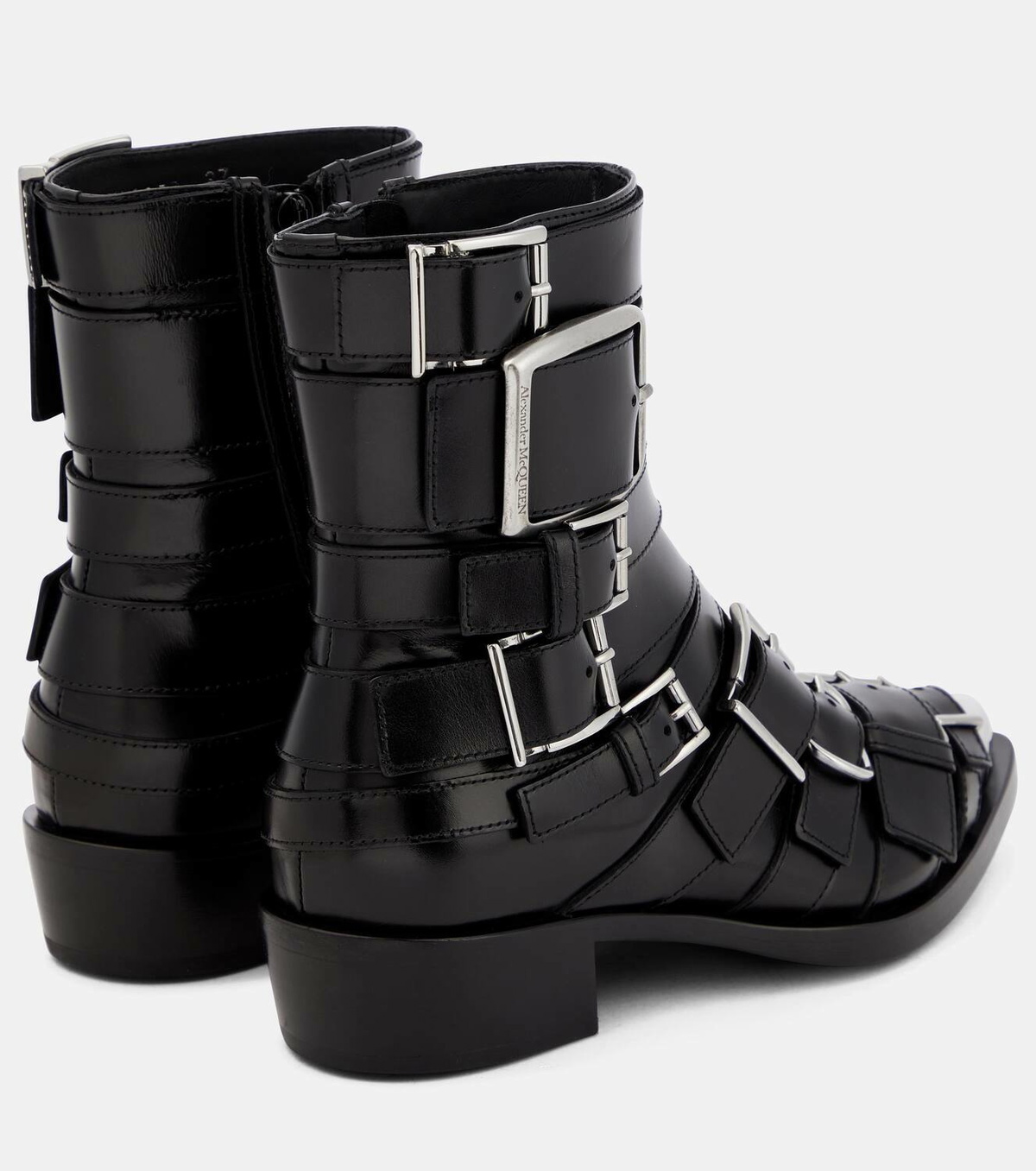 Alexander McQueen Punk Buckle leather boots Alexander McQueen