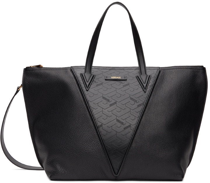 Photo: Versace Black V Greca Tote Bag
