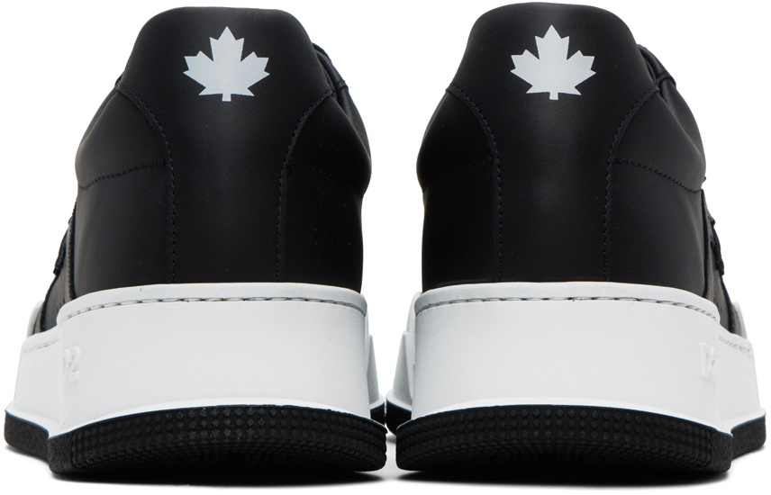 DSQUARED2: Canadian sneakers in leather with printed logo - Black