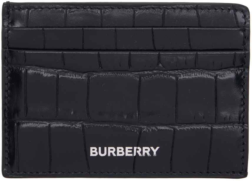 Burberry Black Appliqué Lanyard Card Holder