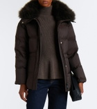 Yves Salomon Set of calf-hair trimmed down jacket and gloves
