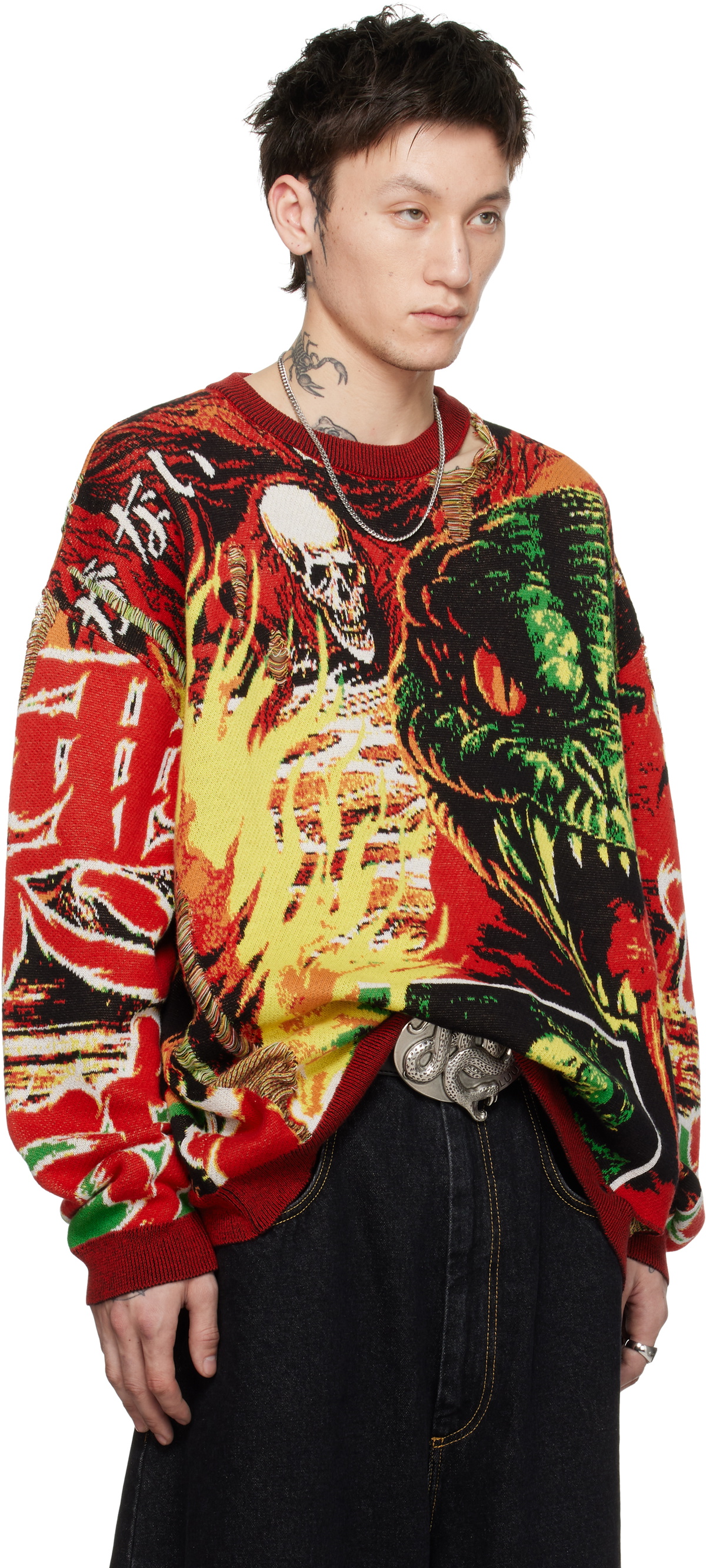 LU'U DAN Multicolor Misfit Jacquard Sweater