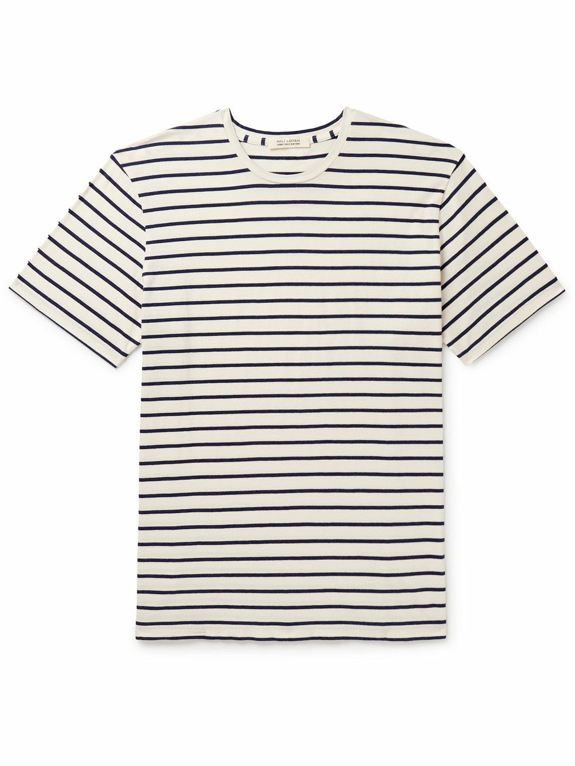 Nili Lotan - Pierre Striped Cotton-Jersey T-Shirt - White