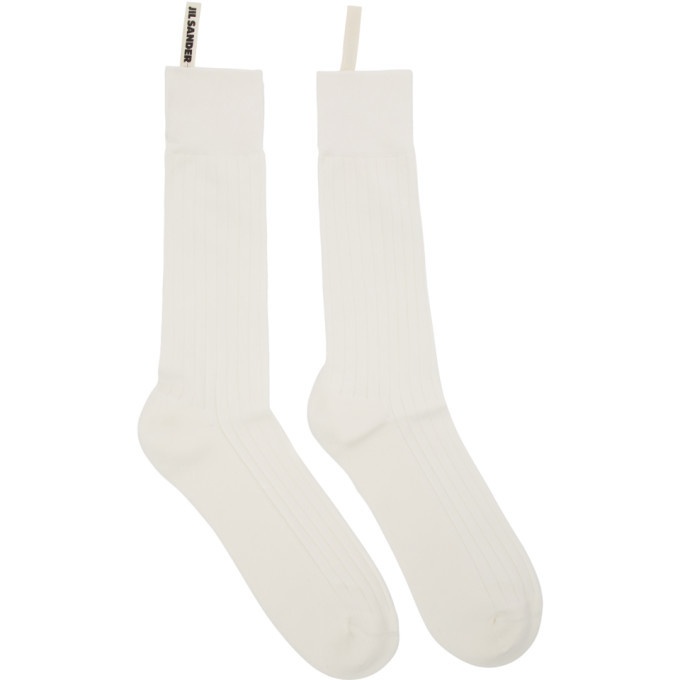 Photo: Jil Sanderand Three-Pack Off-White Ultra Socks