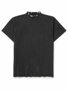 Balenciaga - Oversized Embellished Cotton-Jersey T-Shirt - Black