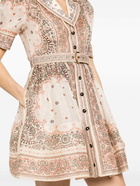 ZIMMERMANN - Bandana Print Linen And Silk Blend Mini Shirt Dress