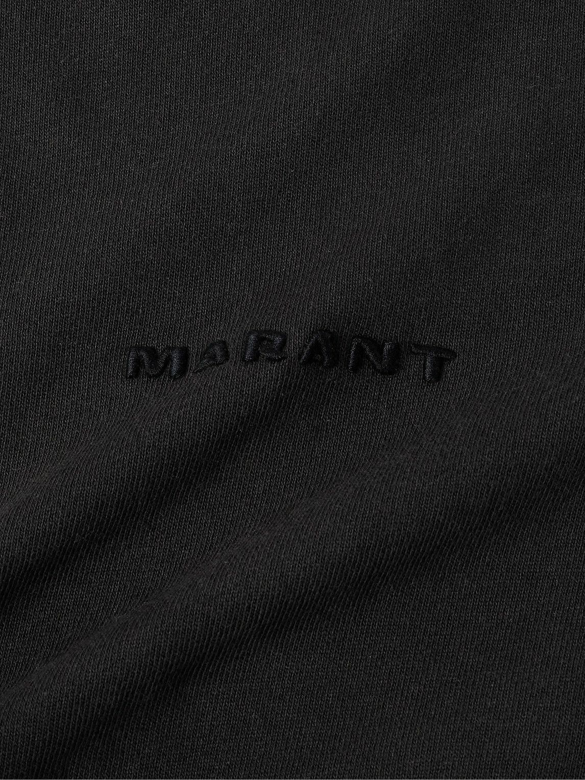 Marant - Mikis Logo-Embroidered Cotton-Blend Jersey Sweatshirt - Black ...