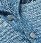 RRL - Cotton, Linen and Wool-Blend Jacquard Cardigan - Blue