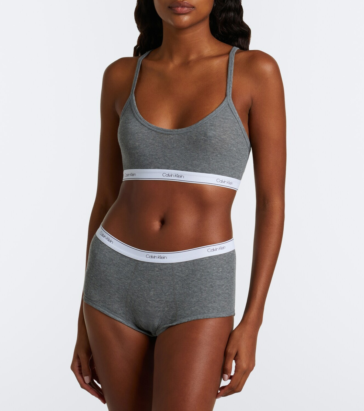 Calvin Klein Collection Sienna ribbed-knit cotton-blend bralette