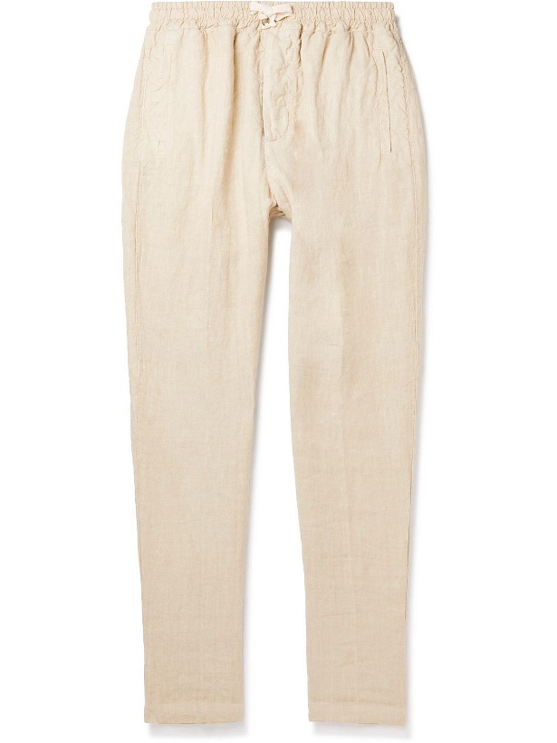 Photo: Altea - Martin Tapered Garment-Dyed Linen Drawstring Trousers - Neutrals