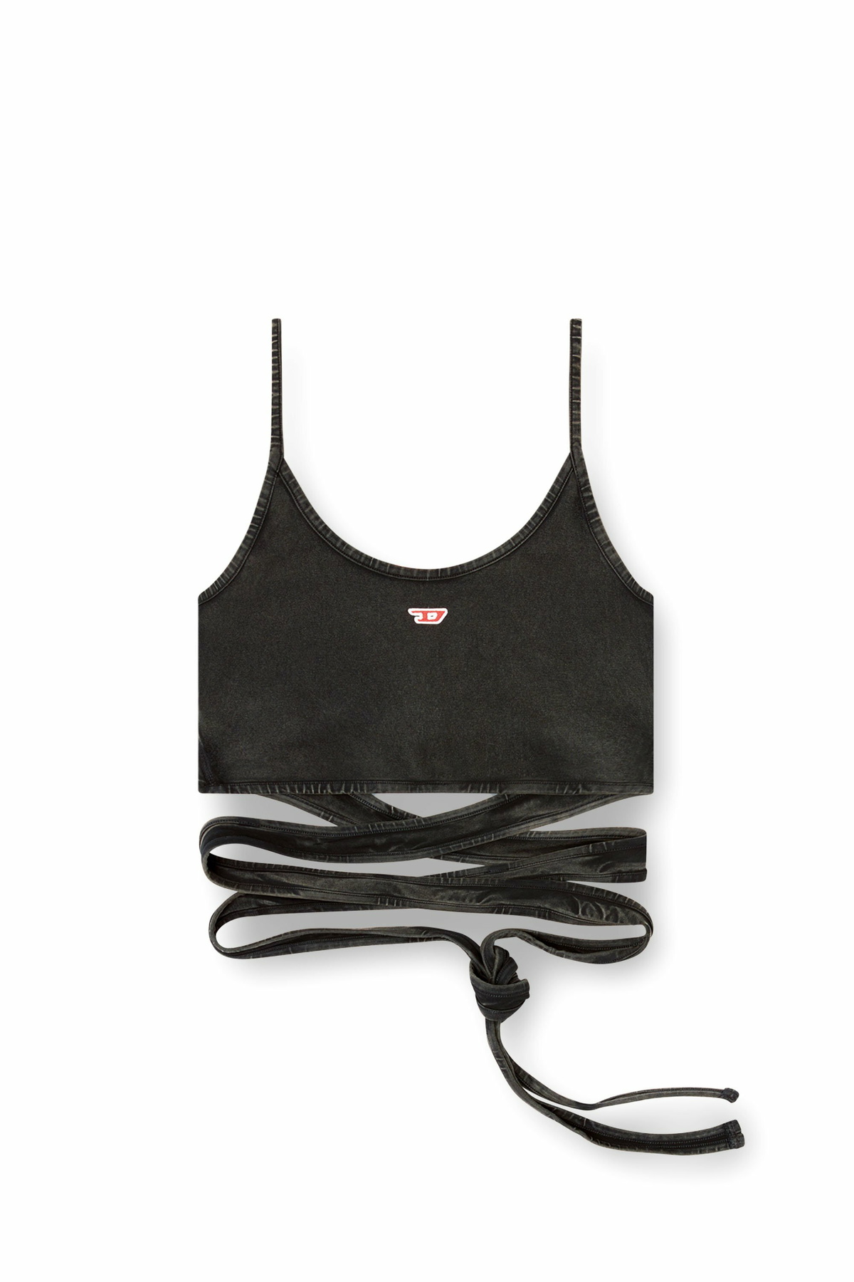 Diesel Denim-look vest top with wrap ties - T-Shirts Womens in Black