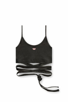 Diesel Denim-look vest top with wrap ties - T-Shirts Womens in Black