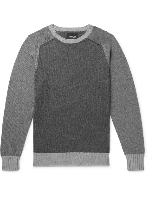 Photo: Howlin' - Colour-Block Wool and Cotton-Blend Sweater - Gray