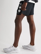 Nike Running - Challenger Straight-Leg Mesh-Trimmed Printed Dri-FIT Shorts - Black