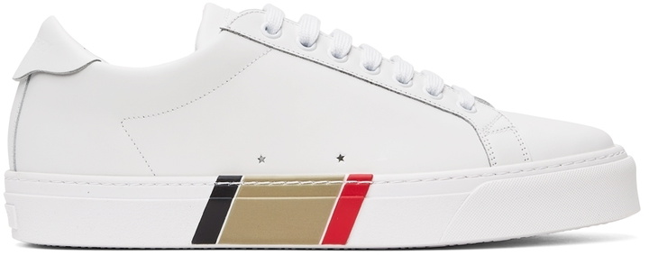 Photo: Burberry White Bio-Based Striped Sole Sneakers