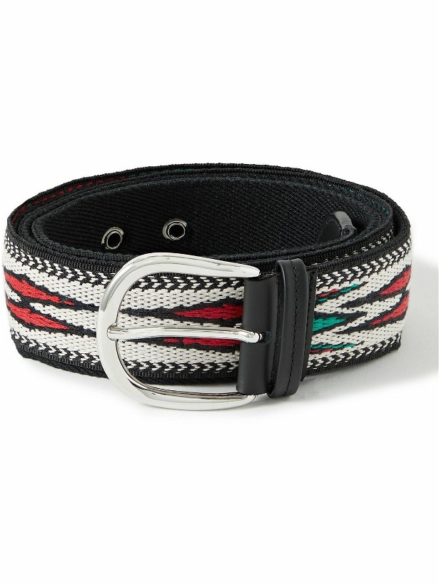 Photo: Isabel Marant - Wolah Leather- and Jacquard-Trimmed Cotton-Twill Belt