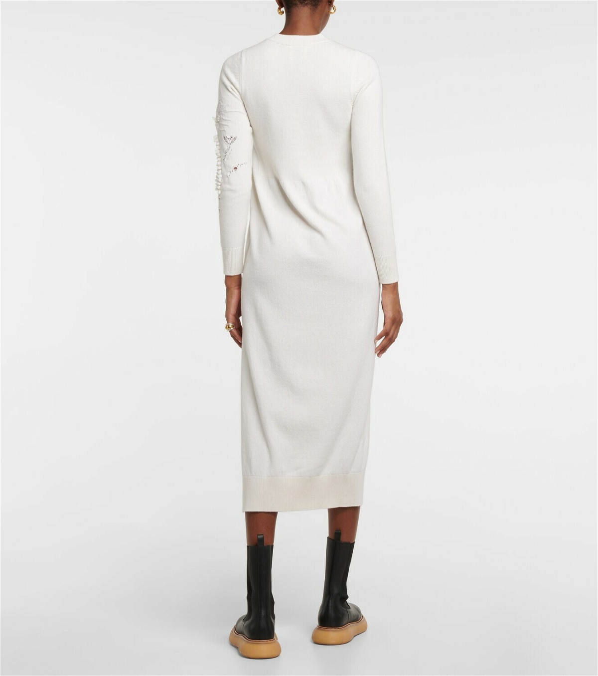 Barrie Embroidered cashmere sweater dress