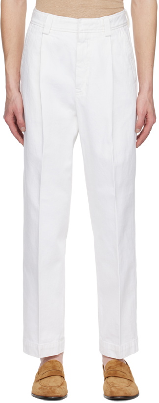 Photo: ZEGNA White Pleated Jeans
