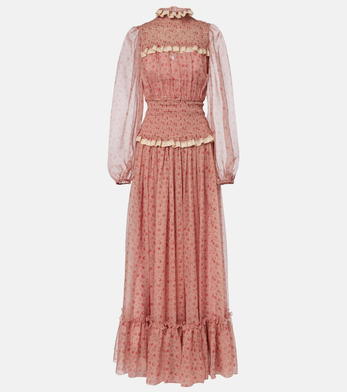 Dolce&Gabbana Floral silk and cotton chiffon gown