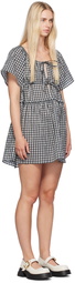 GANNI Off-White & Gray Check Minidress