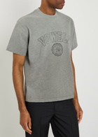 Vowels Printed Cotton T-shirt Grey