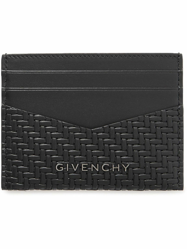 Photo: Givenchy - Logo-Appliquéd Woven Leather Cardholder