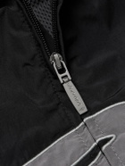Balenciaga - Appliquéd Logo-Embroidered Cotton-Blend Shell Track Jacket - Black