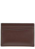 Coach Logo Polished Leather Card Holders - Brown - One Size