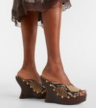 Magda Butrym Snake-effect leather wedge mules