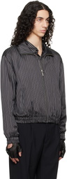 Ernest W. Baker Black Pin Stripe Track Jacket