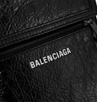 BALENCIAGA - Logo-Print Creased-Leather Messenger Bag - Black