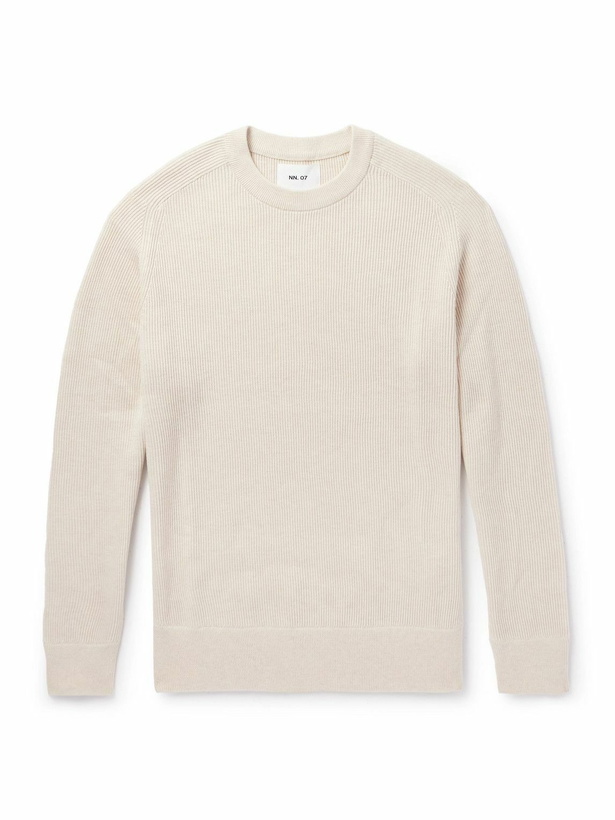 Photo: NN07 - Kevin 6600 Ribbed Organic Cotton Sweater - Neutrals