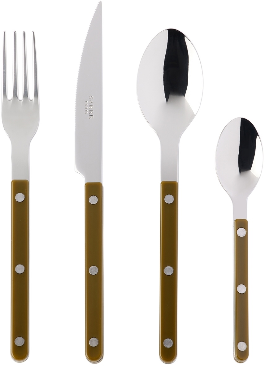 Sabre Green Bistrot Brilliant Flatware Set, 4 pcs
