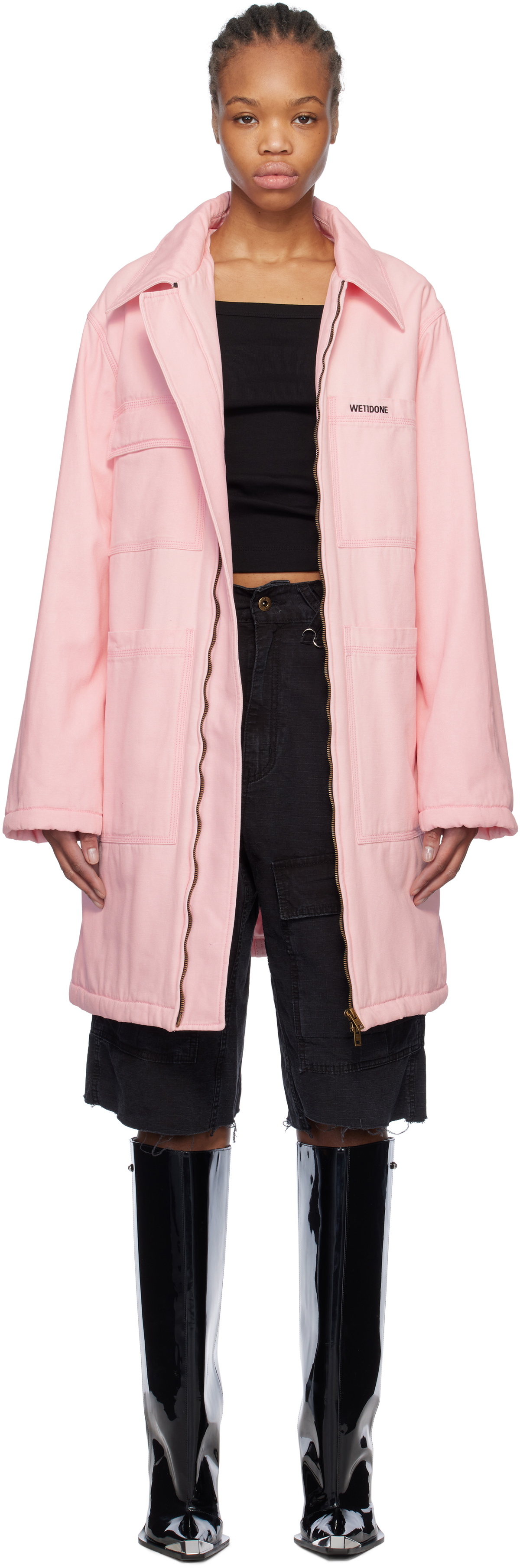 We11done Pink Oversized Work Coat