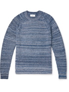 Mr P. - Twisted-Yarn Cotton and Wool-Blend Sweater - Blue