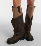 The Attico Robin Passeggiata leather combat boots