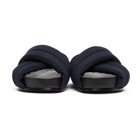 Jil Sander Black and Navy Criss Cross Sandals