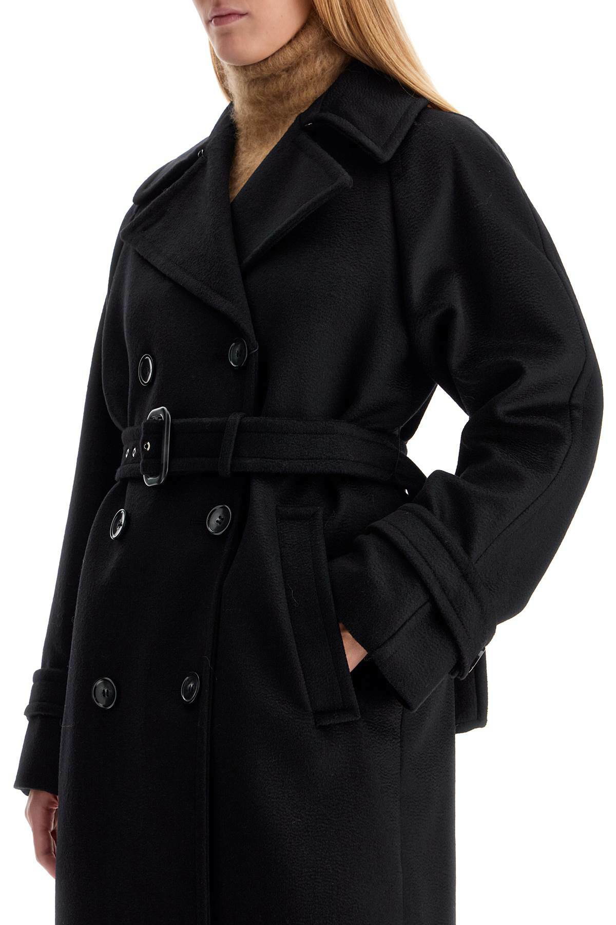 SPORTMAX 'leandro' long coat in pure Black Sportmax SPORTMAX 'leandro' long coat in pure Black Sportmax