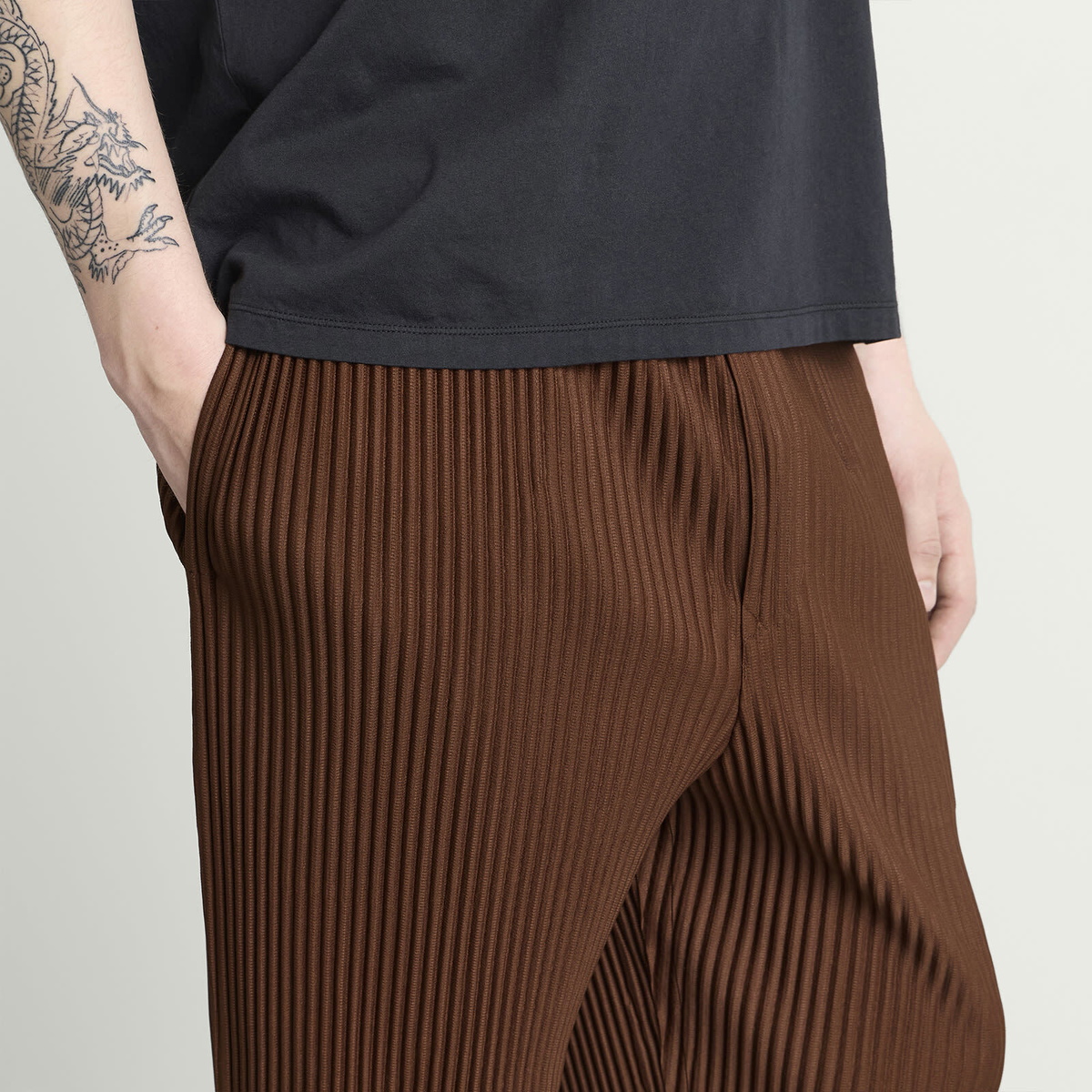 Homme Plissé Issey Miyake Men's Pleat Pant in Anchor Brown