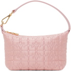 GANNI Pink Small Butterfly Pouch Satin Bag