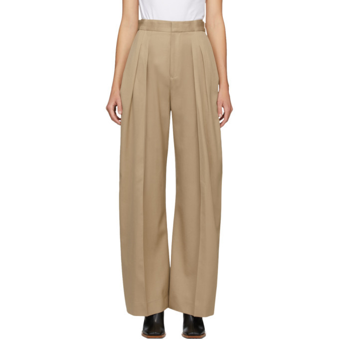 Photo: JW Anderson Beige Wool Buckled Wide-Leg Trousers