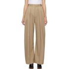 JW Anderson Beige Wool Buckled Wide-Leg Trousers