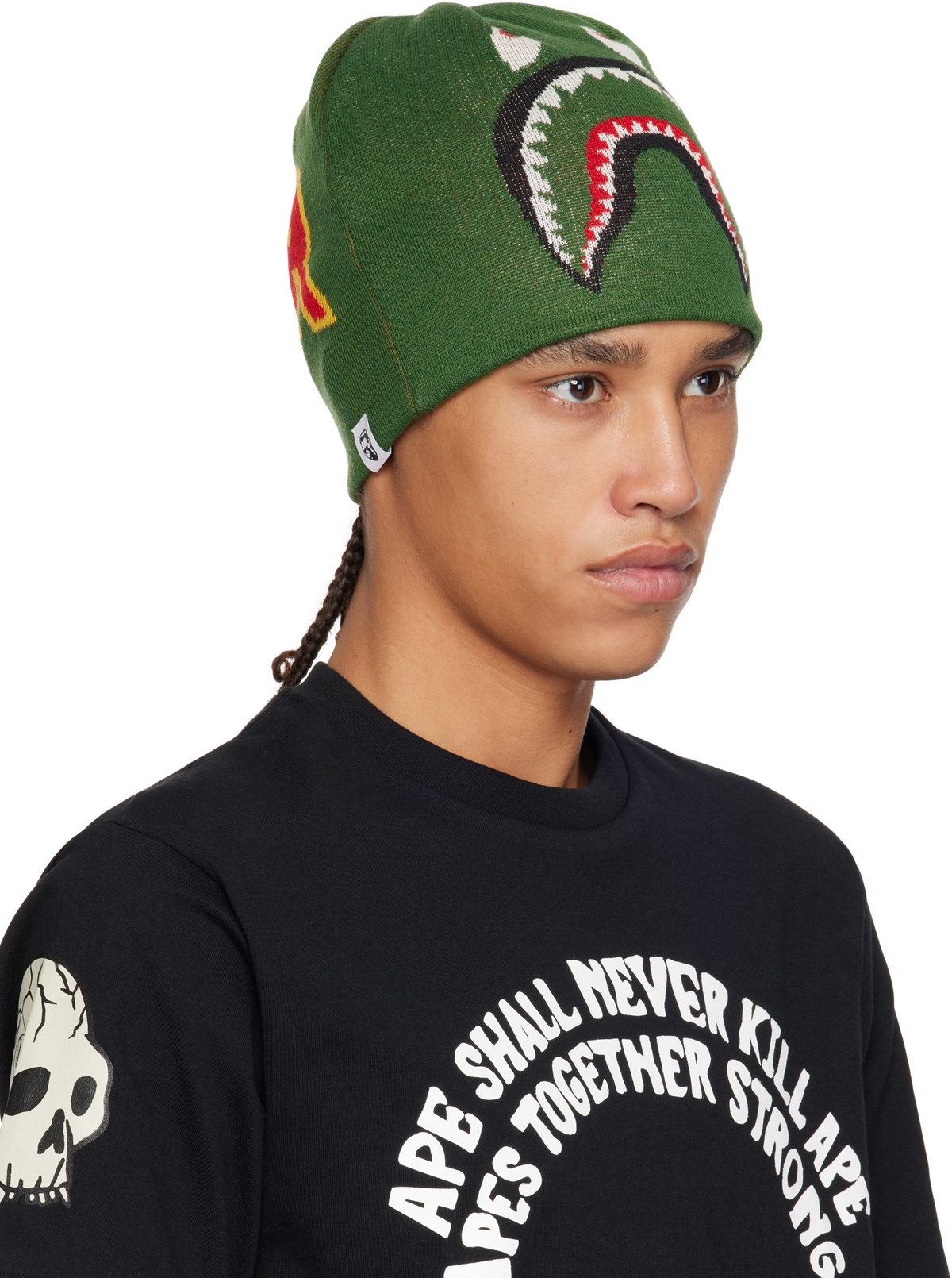 APE HEAD KNIT CAP 緑 Authentic a bathing ape bape ape head knit cap beanie green