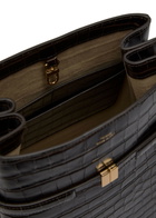 Toteme Belted Crocodile-effect Leather Bucket bag - Dark Brown - One Size