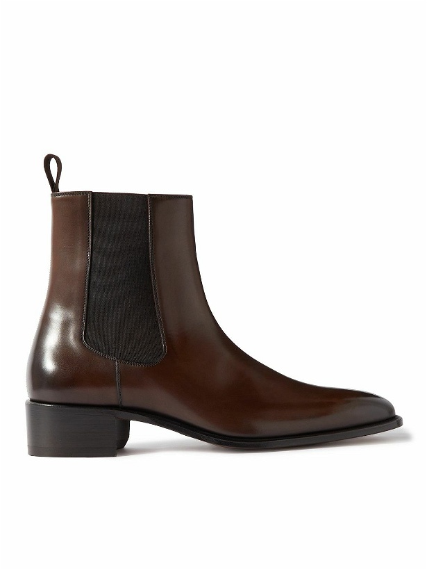 Photo: TOM FORD - Alec Patent-Leather Chelsea Boots - Brown