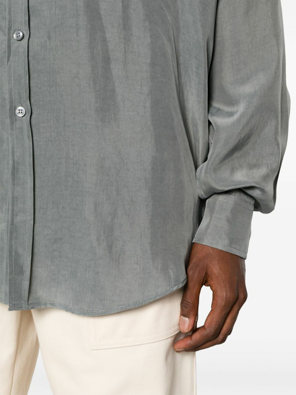 The Frankie Shop Grey Leland Long-Sleeve Shirt