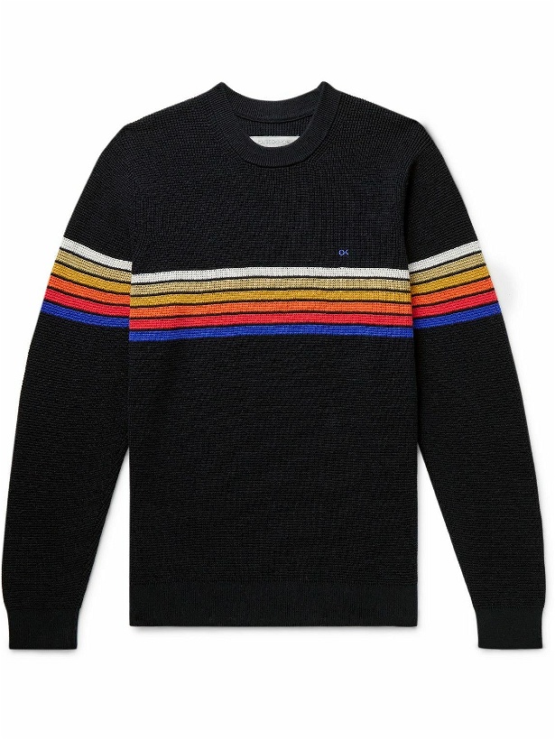 Photo: Outerknown - Nostalgic Striped Waffle-Knit Organic Cotton-Blend Sweater - Multi