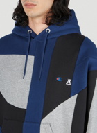 Champion x Anrealage - Contrast Panel Hooded Sweatshirt in Dark Blue