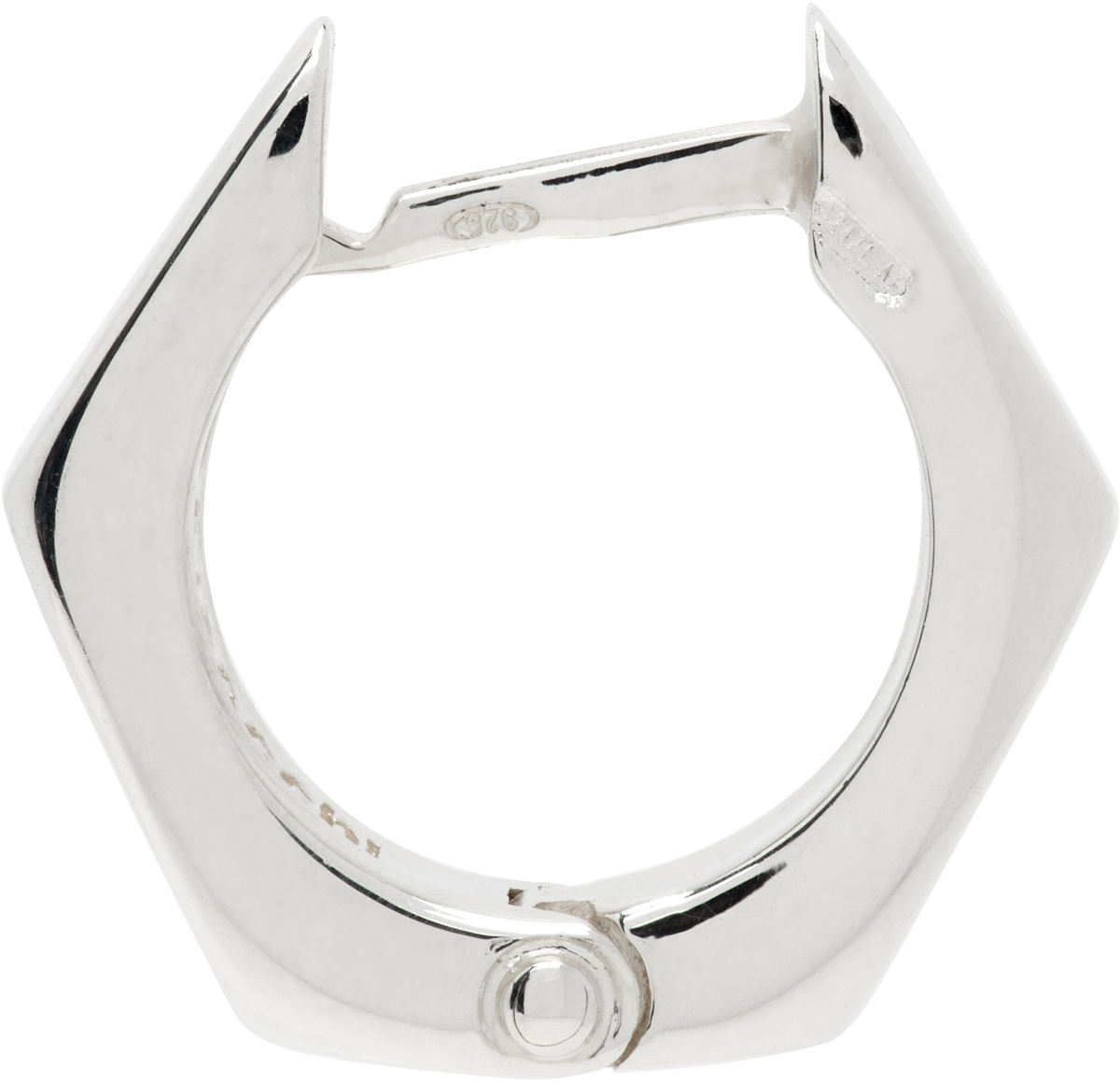 Emanuele Bicocchi Silver Arabesque Single Heart Earring