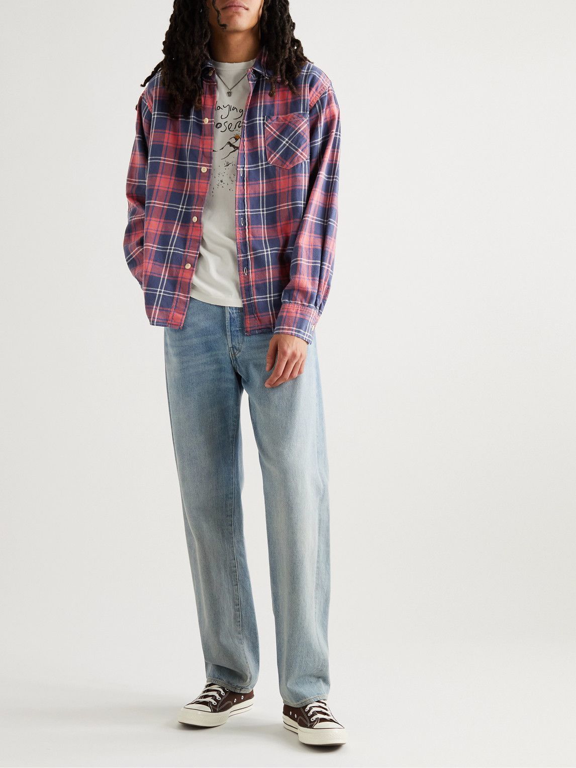 Remi Relief - Checked Cotton-Flannel Shirt - Blue Remi Relief